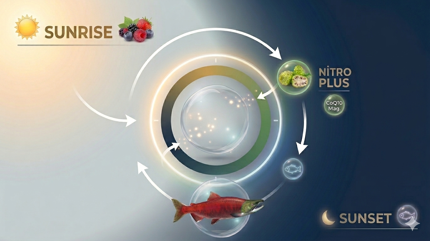 Vital Protocol DK Üçlü Sinerji Modeli - Sunrise Nitro Sunset Döngüsü